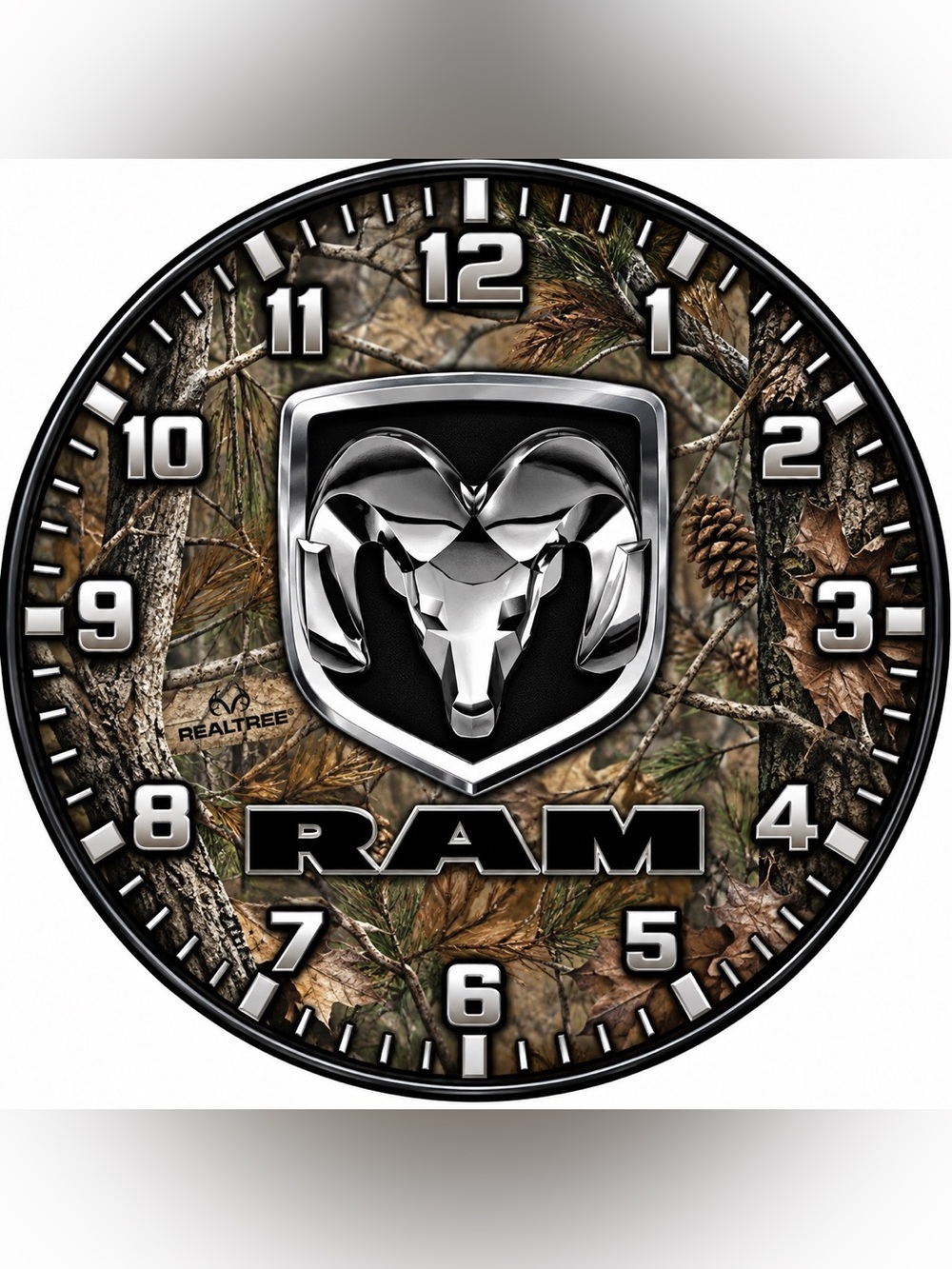 RealTree Camo Wall Clock - Black & Brown
